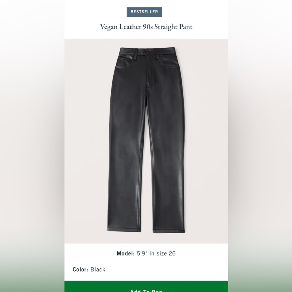 Abercrombie & Fitch Black Leather Pants